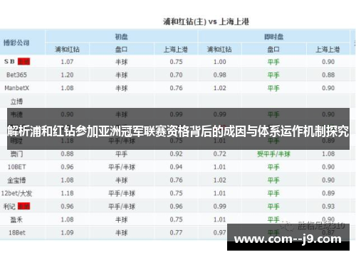 解析浦和红钻参加亚洲冠军联赛资格背后的成因与体系运作机制探究 解析浦和红钻参加亚洲冠军联赛资格背后的成因与体系运作机制探究